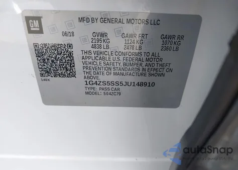 2018 Buick Lacrosse Premium from USA, damaged, VIN 1G4ZS5SS5JU148910